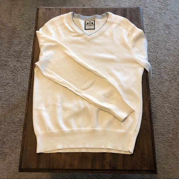 Express Other - Express Men’s White/Cream V-Neck Sweater Sz Small